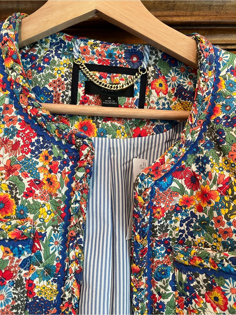 J. Crew Liberty print jacket. NWT Size 4 - Picture 3 of 4